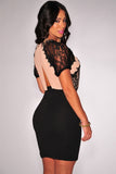 NUDE & BLACK LACE DRESS